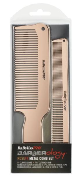 BaBylissPRO® GOLDFX Metal Comb 2-Pack (Rose Gold or Gold)