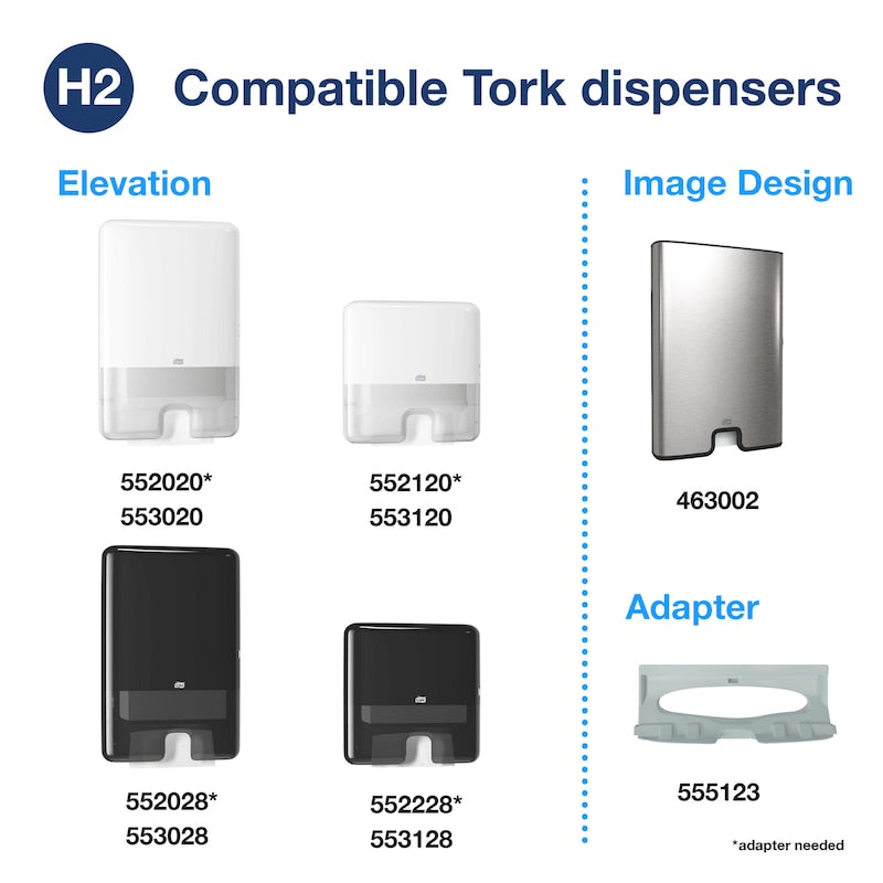 Tork Xpress Advanced Compressed Multifold Hand Towel, 3-panel with Grey leaves