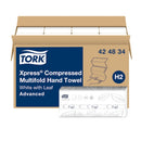 Tork Xpress Advanced Compressed Multifold Hand Towel, 3-panel with Grey leaves