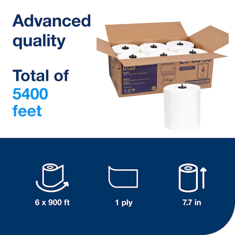 Tork Advanced Soft Matic® Hand Towel Roll, 1-Ply