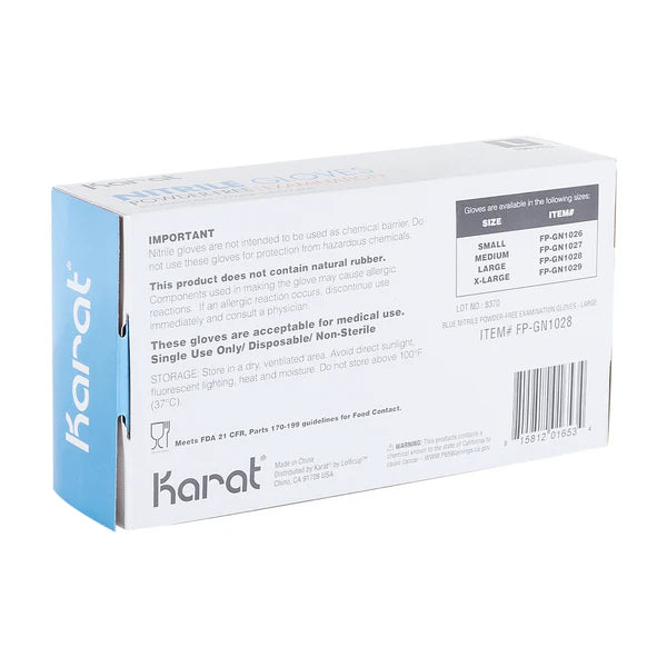 Karat Nitrile Powder-Free Gloves