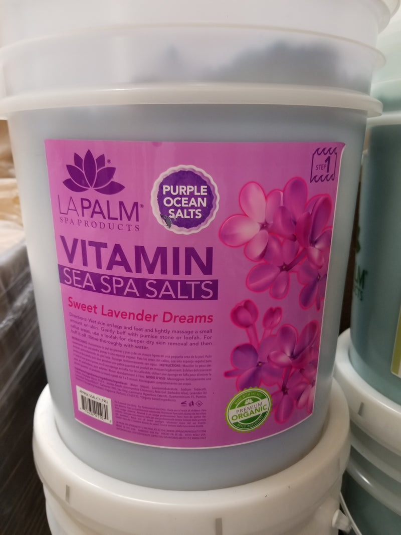La Palm - ORGANIC  VITAMIN SEA SPA SALTS Sweet Lavender Dreams 5 Gallon