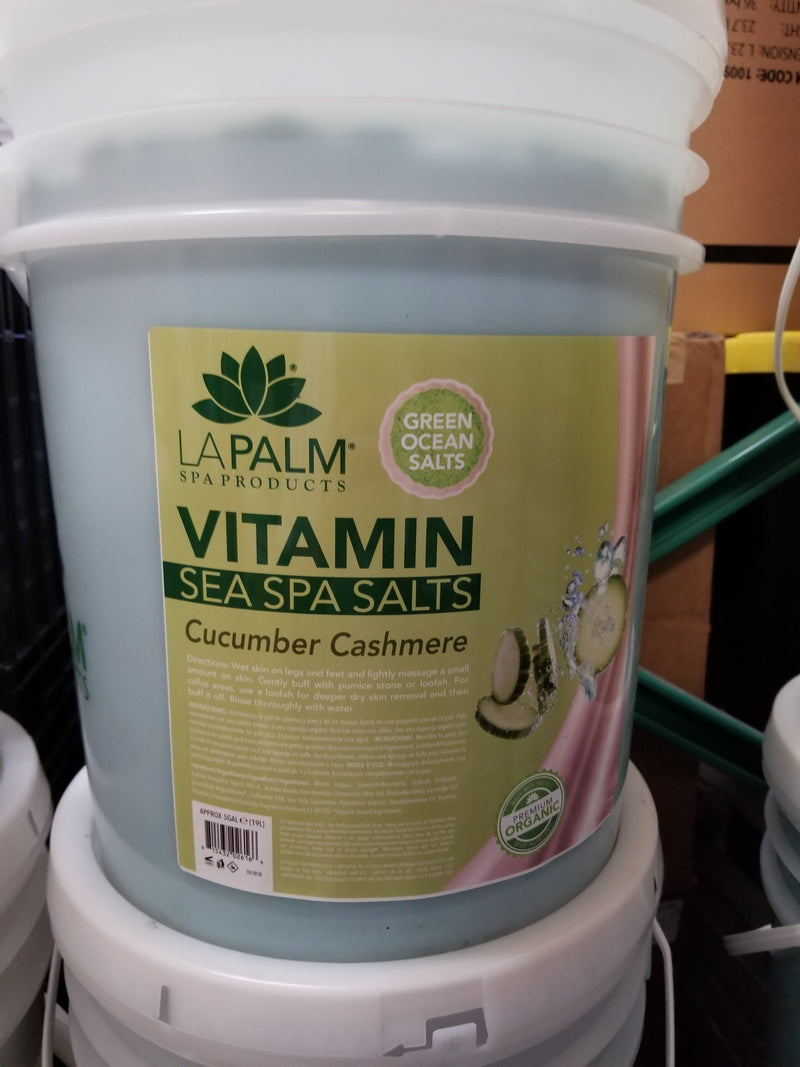 La Palm - ORGANIC  VITAMIN SEA SPA SALTS Cucumber Cashmere 5 Gallon