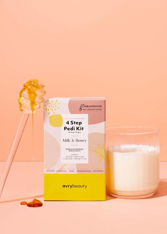 Avry Beauty 4 Step Pedi Kit- Milk & Honey