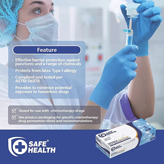 Safe Health Nitrile Examination Gloves (Chemo Rated)
