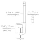 GLAMCOR 100MM TABLE CLAMP FOR LIGHT KIT