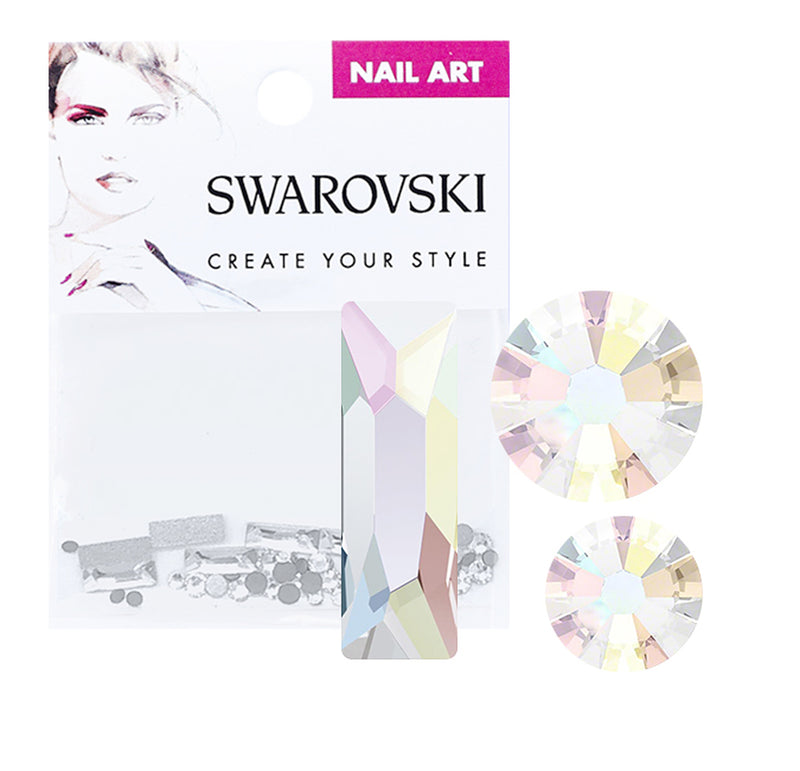 Swarovski Crystals For Nails 2555 Cosmic Baguette Crystal AB Mix