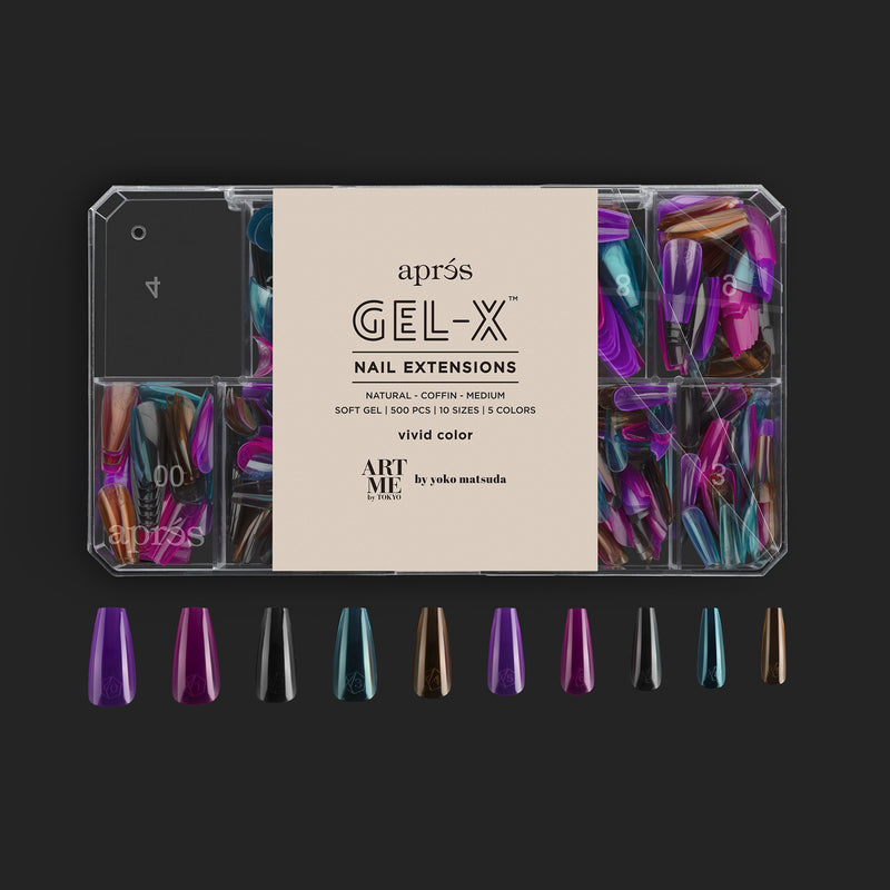 ArtMe x Aprés Gel-X Tips - Vivid Color - Natural Coffin Medium