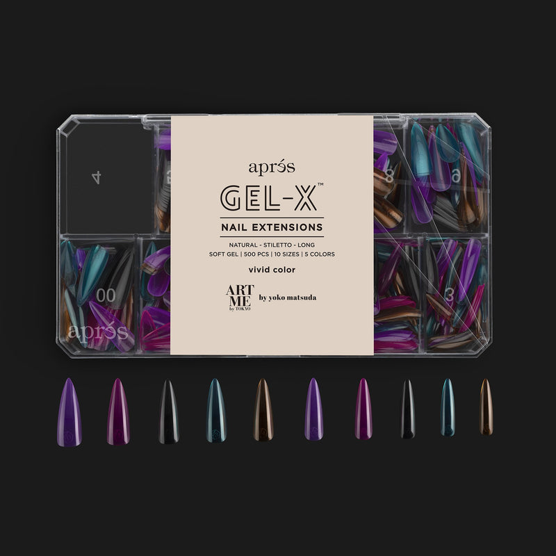 ArtMe x Aprés Gel-X Tips - Vivid Color - Natural Stiletto Long