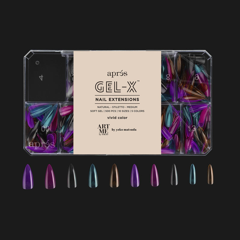 ArtMe x Aprés Gel-X Tips - Vivid Color - Natural Stiletto Medium
