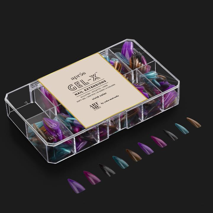 ArtMe x Aprés Gel-X Tips - Vivid Color - Sculpted Stiletto Long