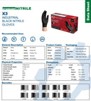 Ammex BX3 Black Nitrile Gloves