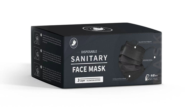 PC Collection Disposable Black 3ply Mask