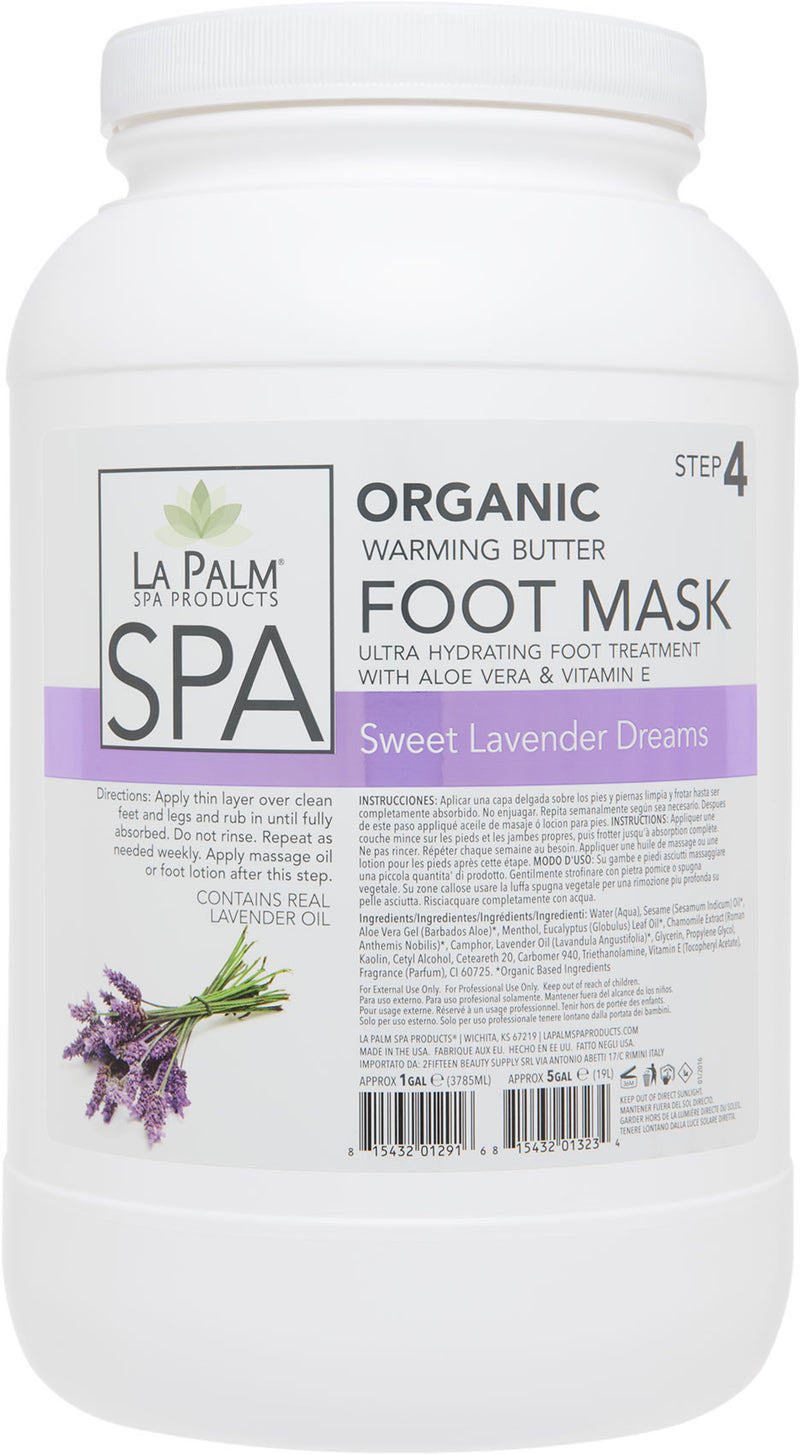 La Palm - Organic Warming Butter Foot Mask - Sweet Lavender Dreams