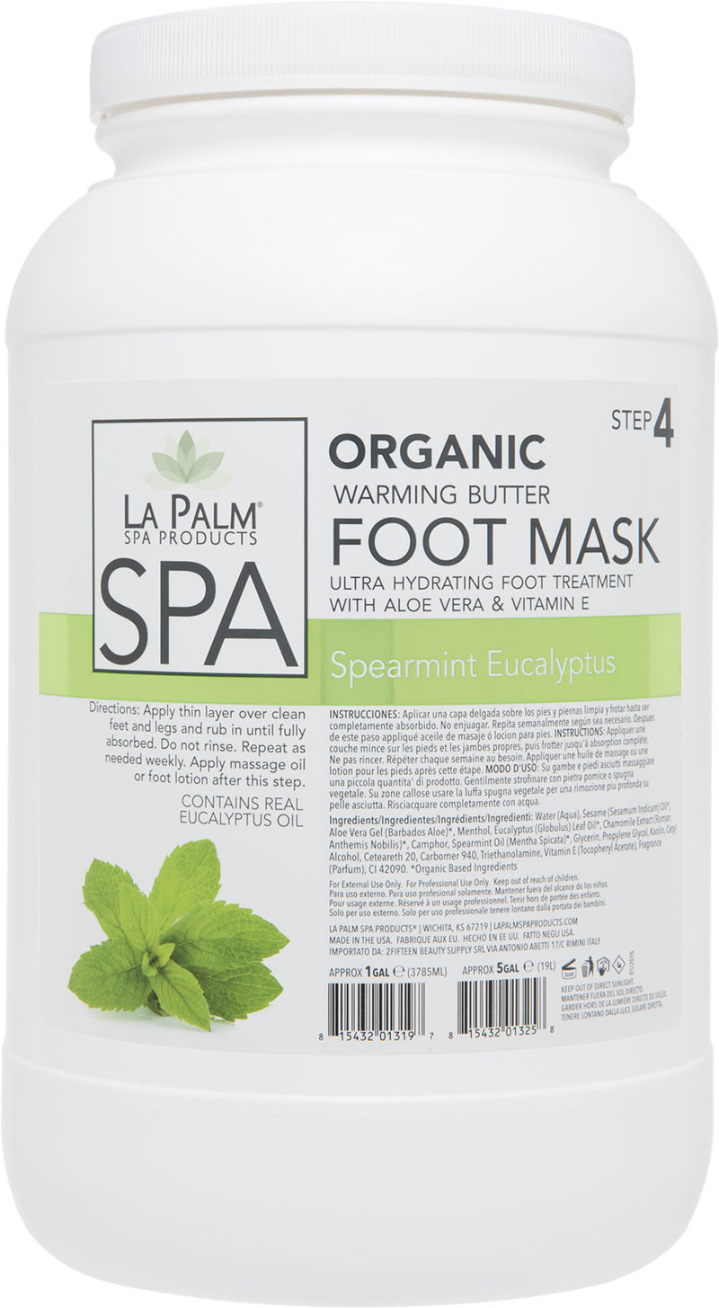 La Palm - Organic Warming Butter Foot Mask - Spearmint Eucalyptus