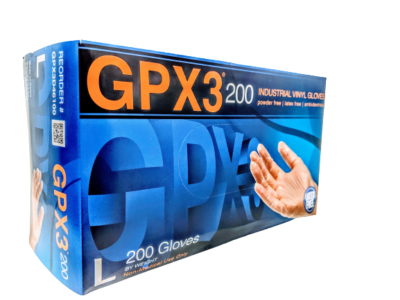 GPX3 200 Clear Vinyl Industrial Disposable Gloves