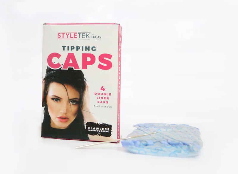 Lucas International StyleTek - Hair Frosting cap/Tipping 4 highlighting caps/box