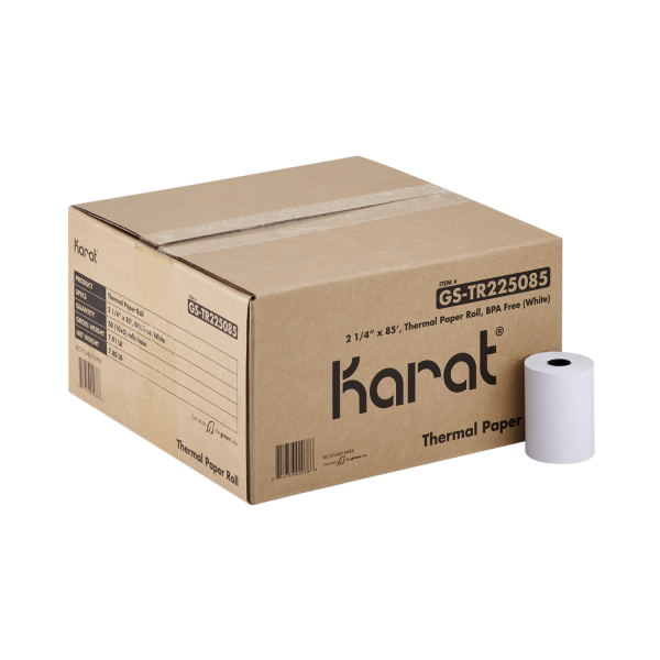 Karat 2 1/4" x 85' Thermal Paper Rolls - White - 50 ct