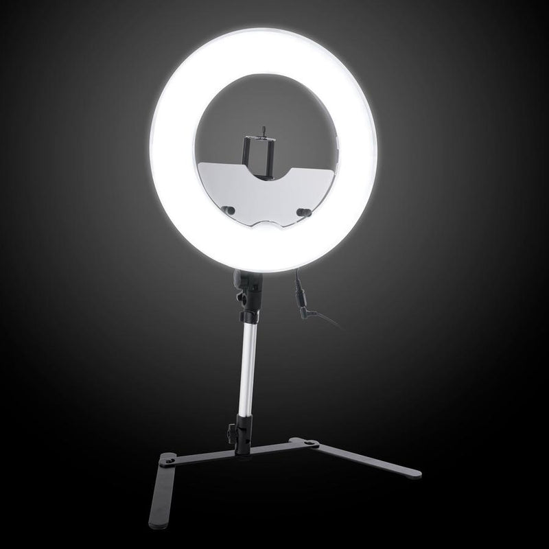 Impressions 13.5-Inch Desktop Dimmable LED Vanity Studio Ring Light w/ Stand, Bag, & Accessories