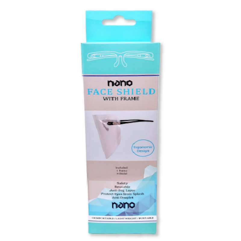 Nano Face Shield w/ Black Frame (Includes 3 Shields + 1 Black Frame)